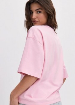 Базовая оверсайз футболка светло-розовый